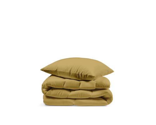 Постельное белье без простыни поплин Niteva цвет горчичное золото